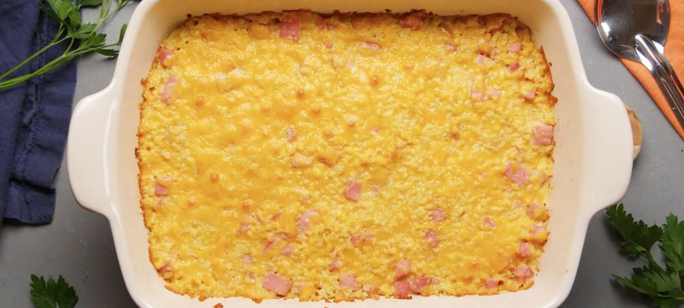 You'll Forget You Are Eating Low-carb With This Ham And 'rice' Casserole Recipe and Video