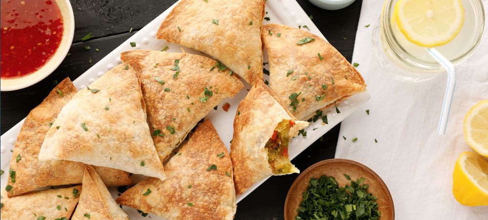 Vegetarian Baked Tortilla Samosas Recipe and Video