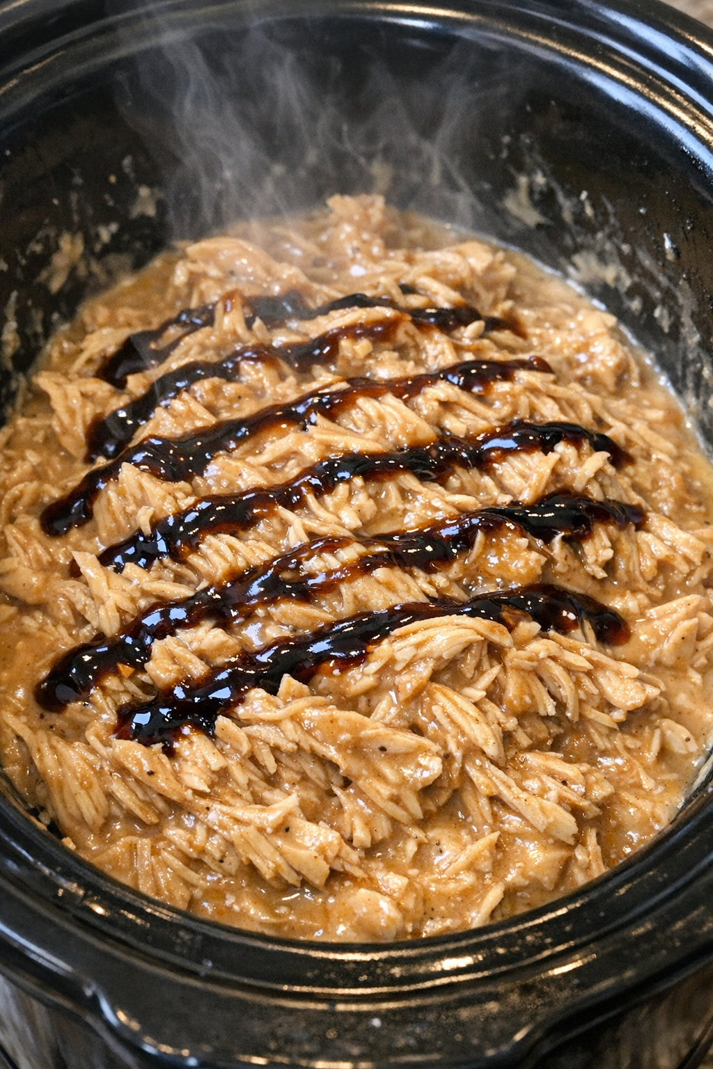 Creamy teriyaki chicken in a slow cooker