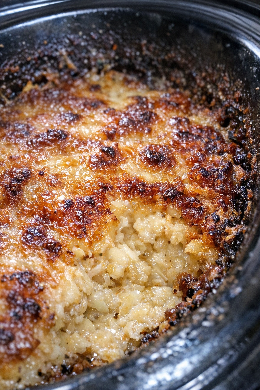 Creamy slow cooker potatoes in crock