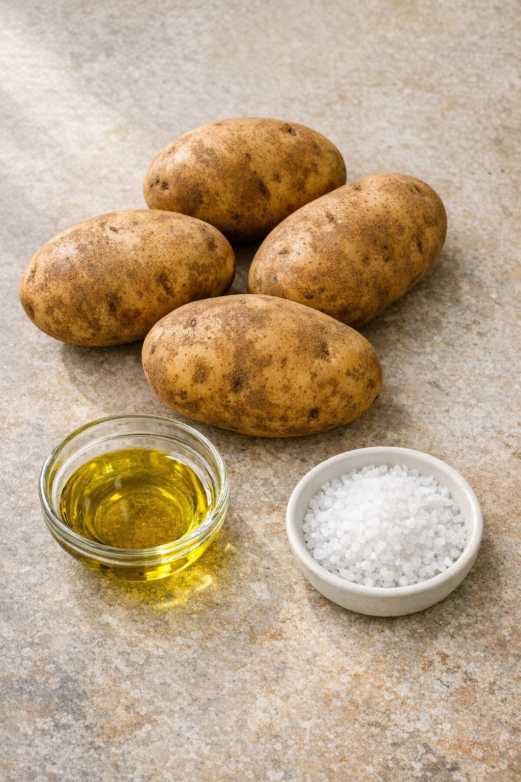 Main ingredients for potato twist sticks