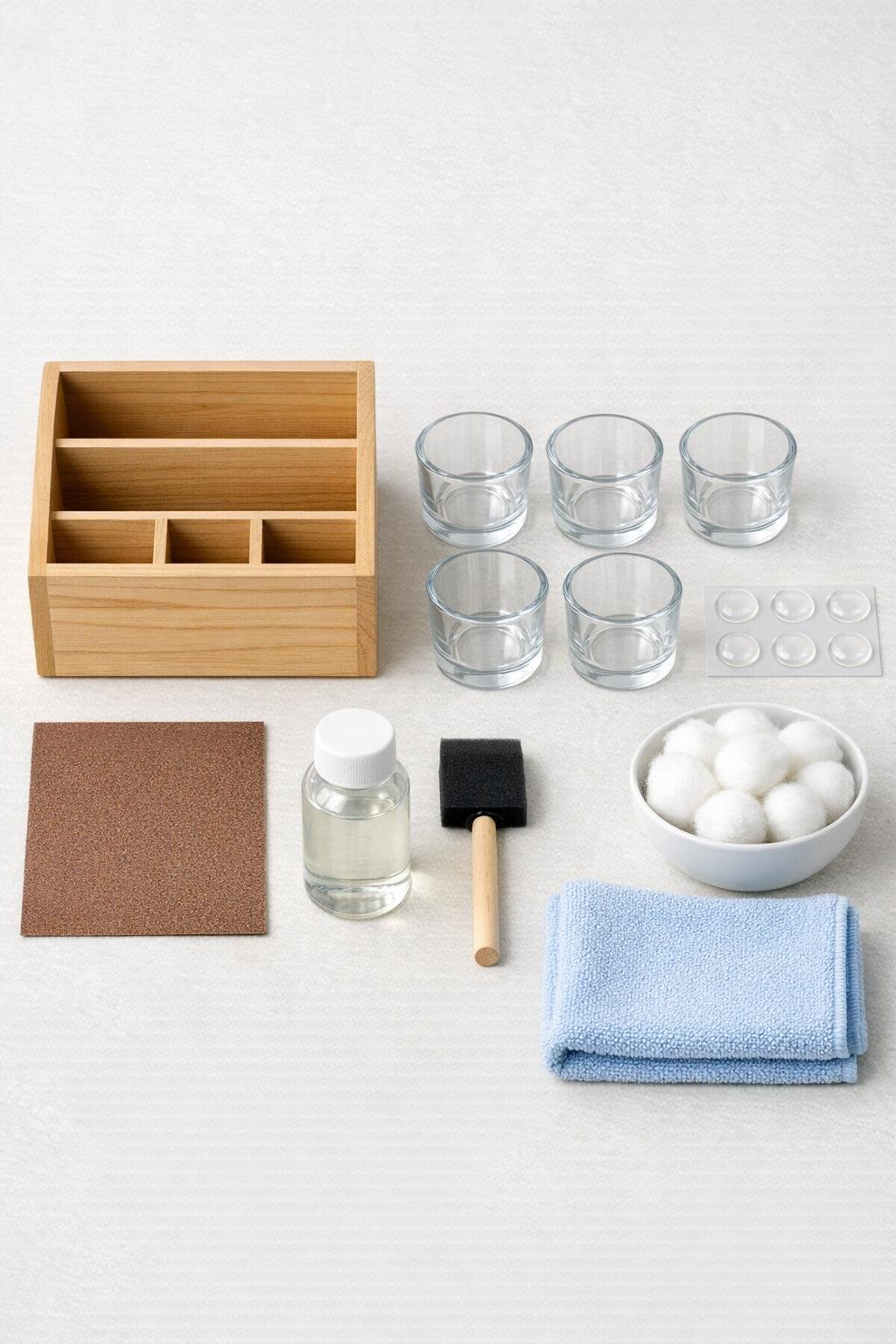 Materials for a bathroom makeup brush holder