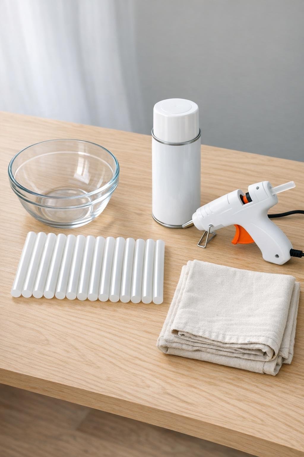 Materials for making a faux hobnail milk glass candy bowl