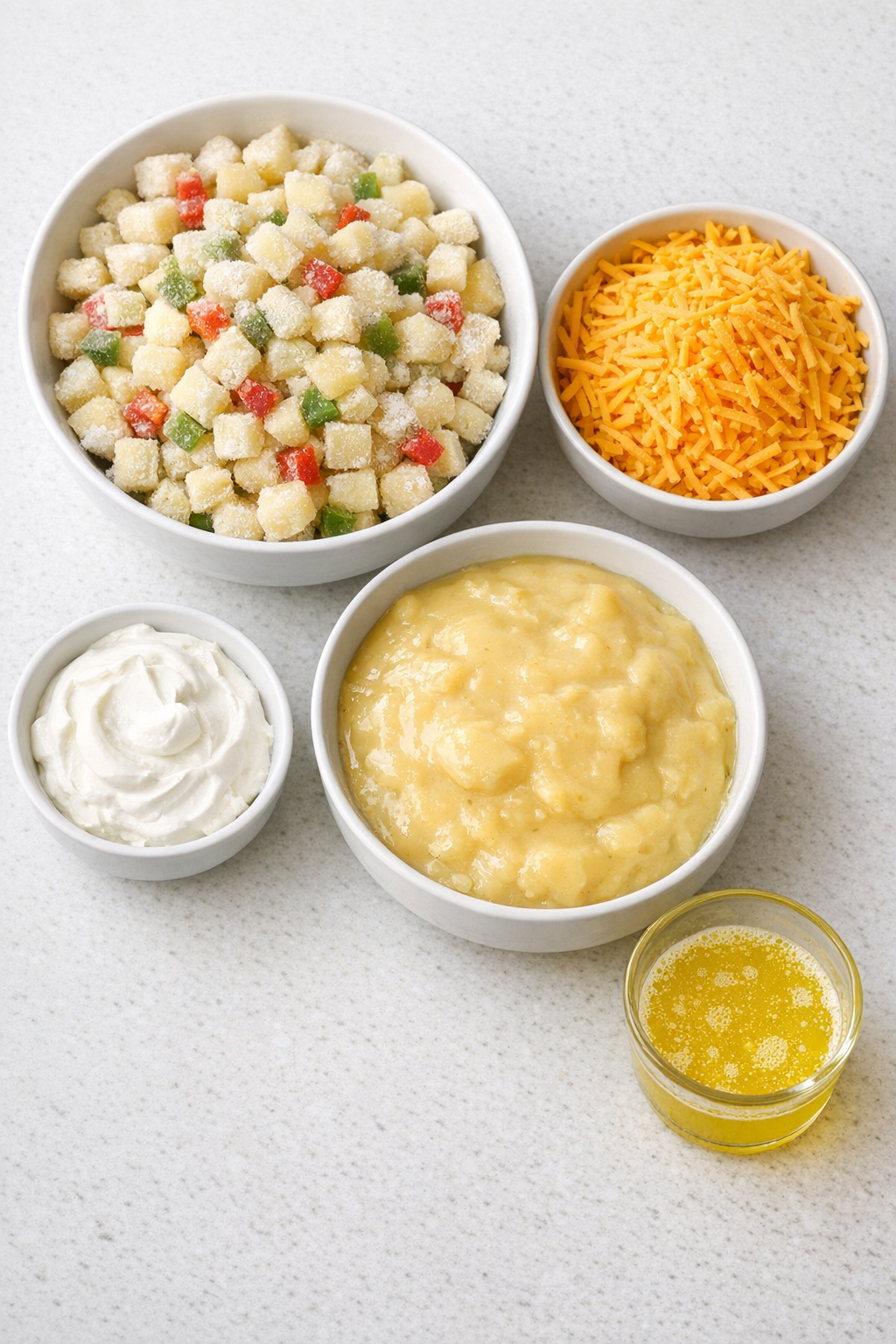 Main ingredients for Amish potato bake