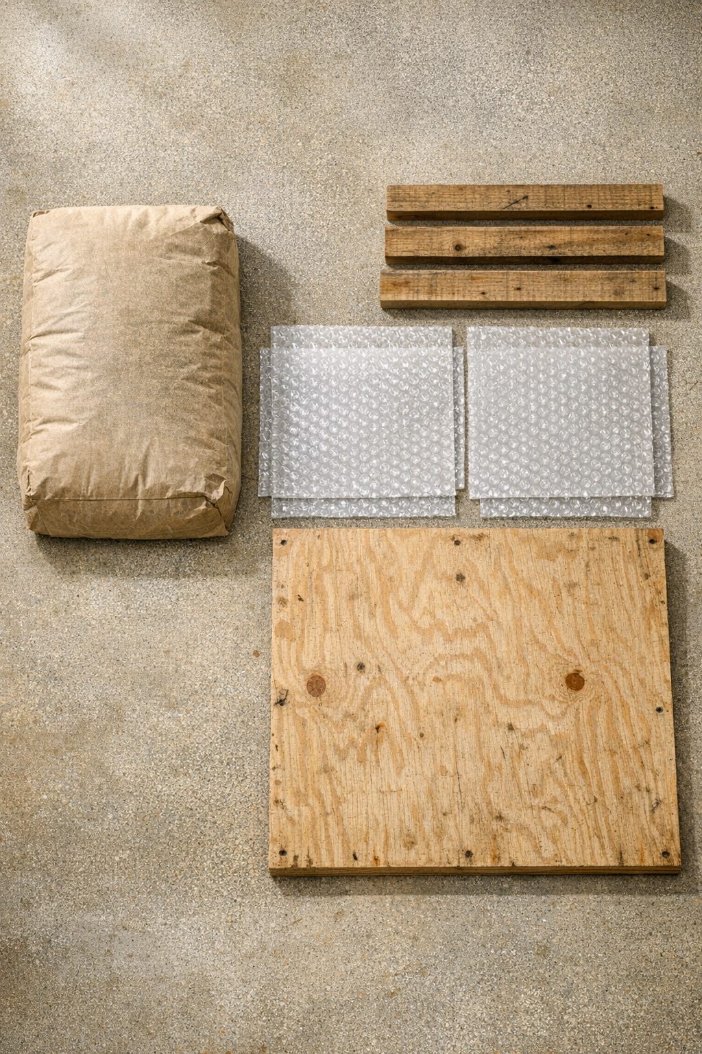 Materials for making honeycomb-textured concrete yard slabs laid out together