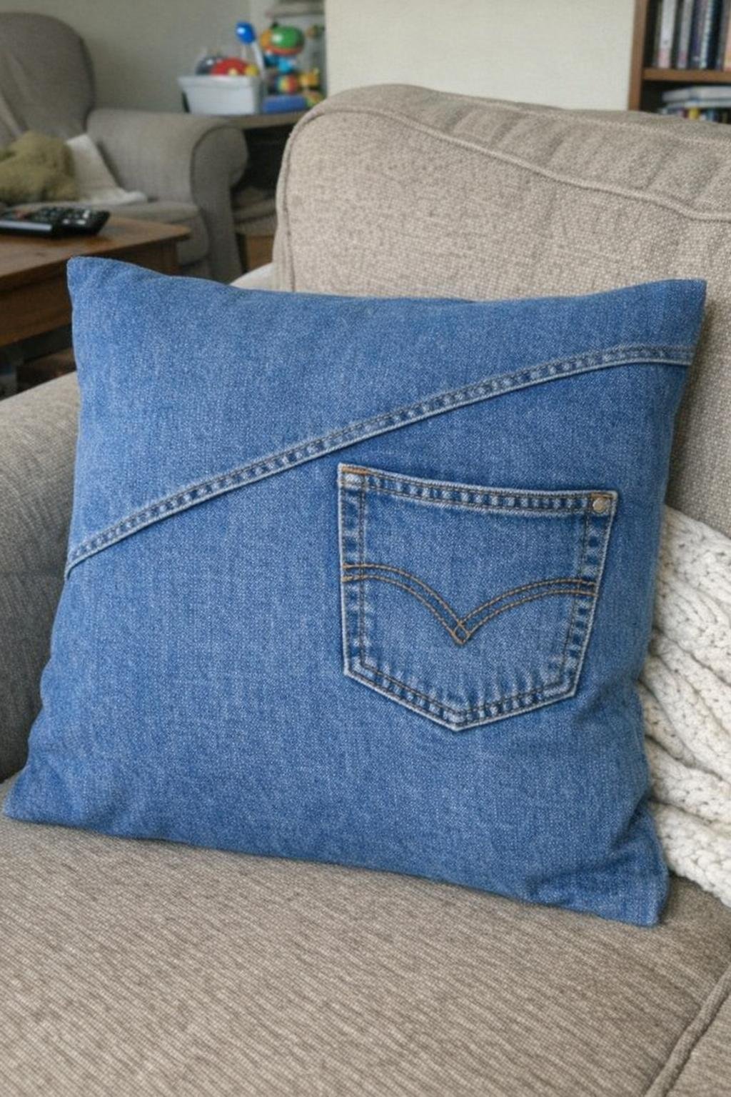 Denim cushion covers