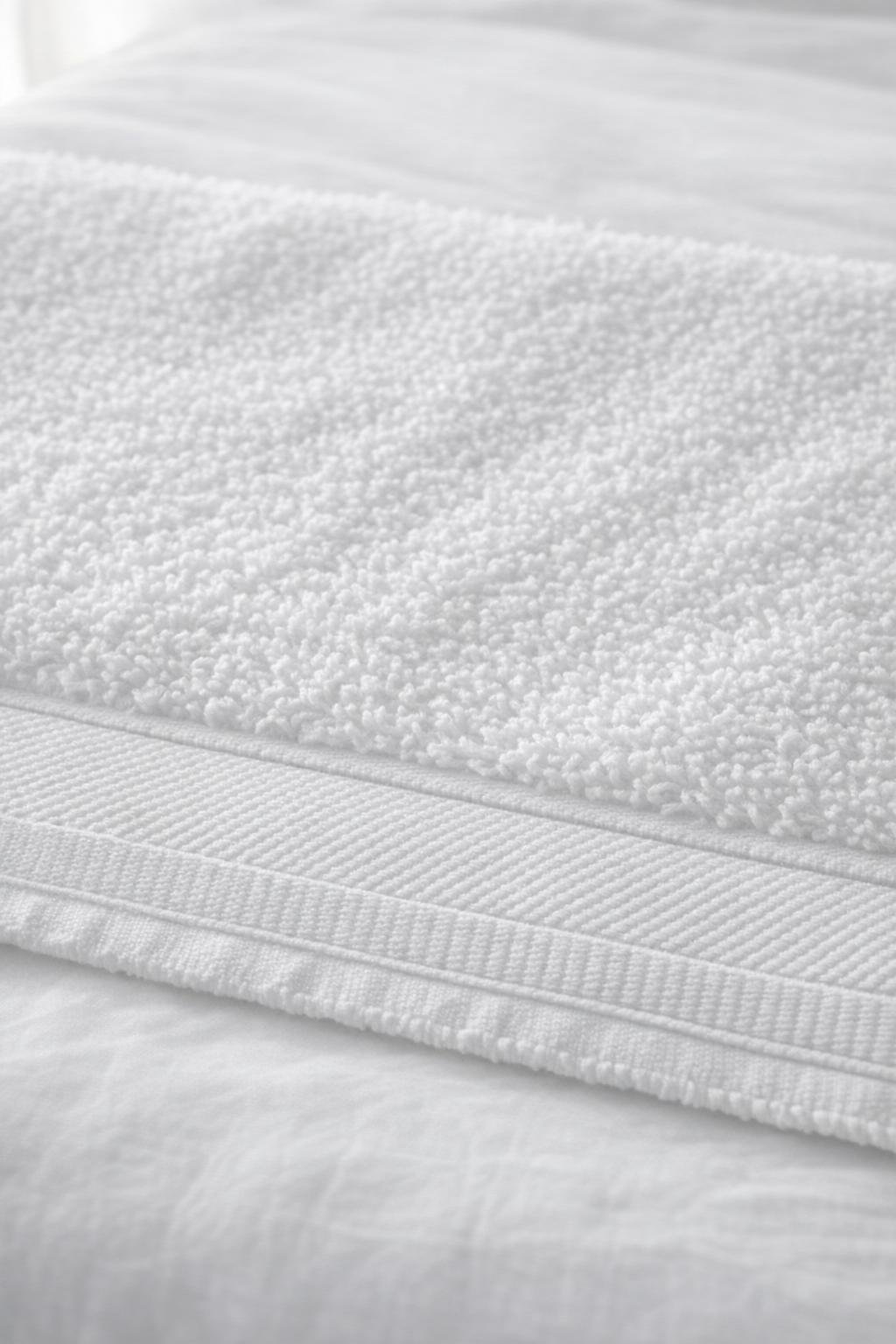 Close view of a towel dobby border