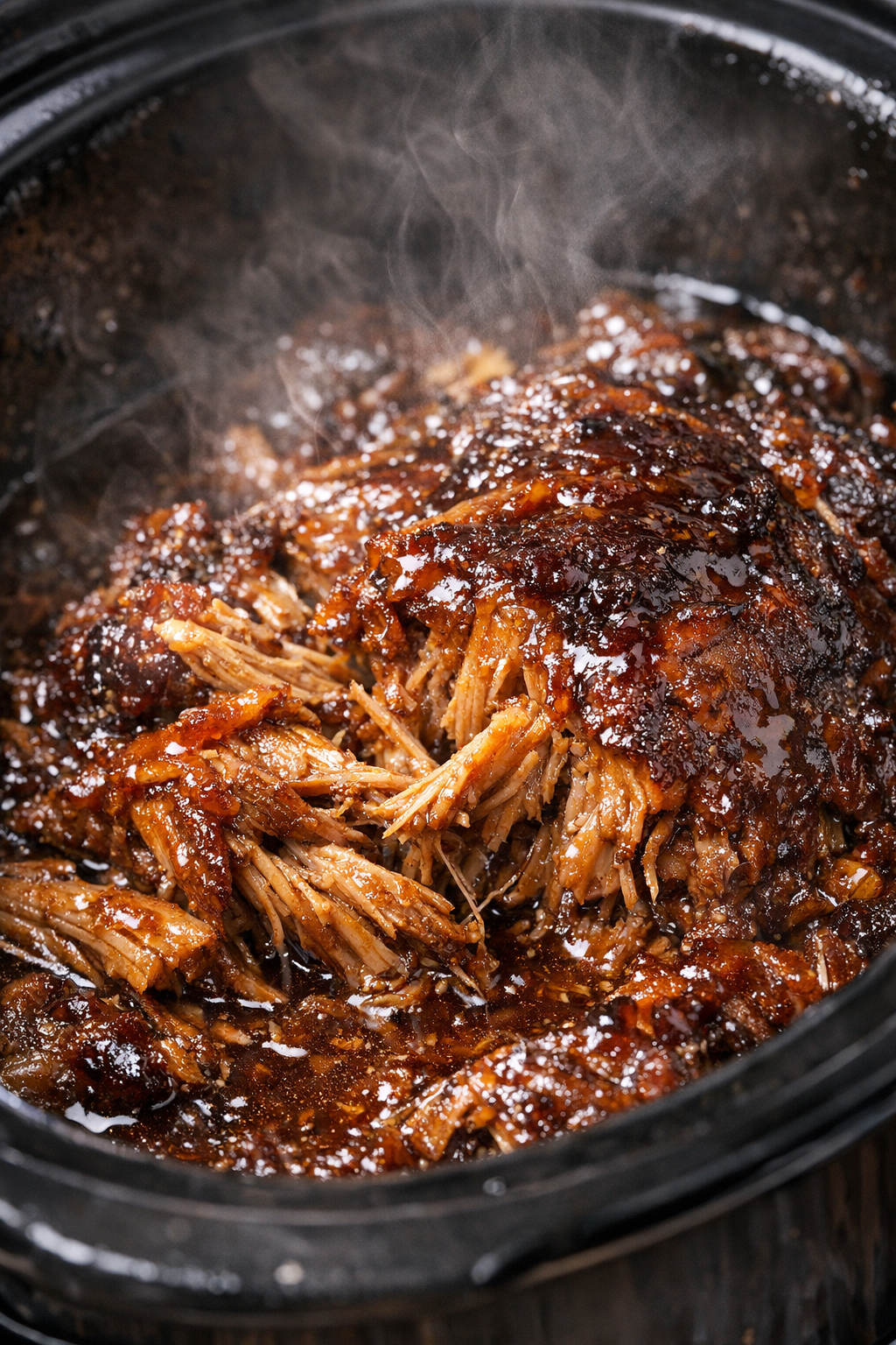 Slow cooker glazed pulled pork