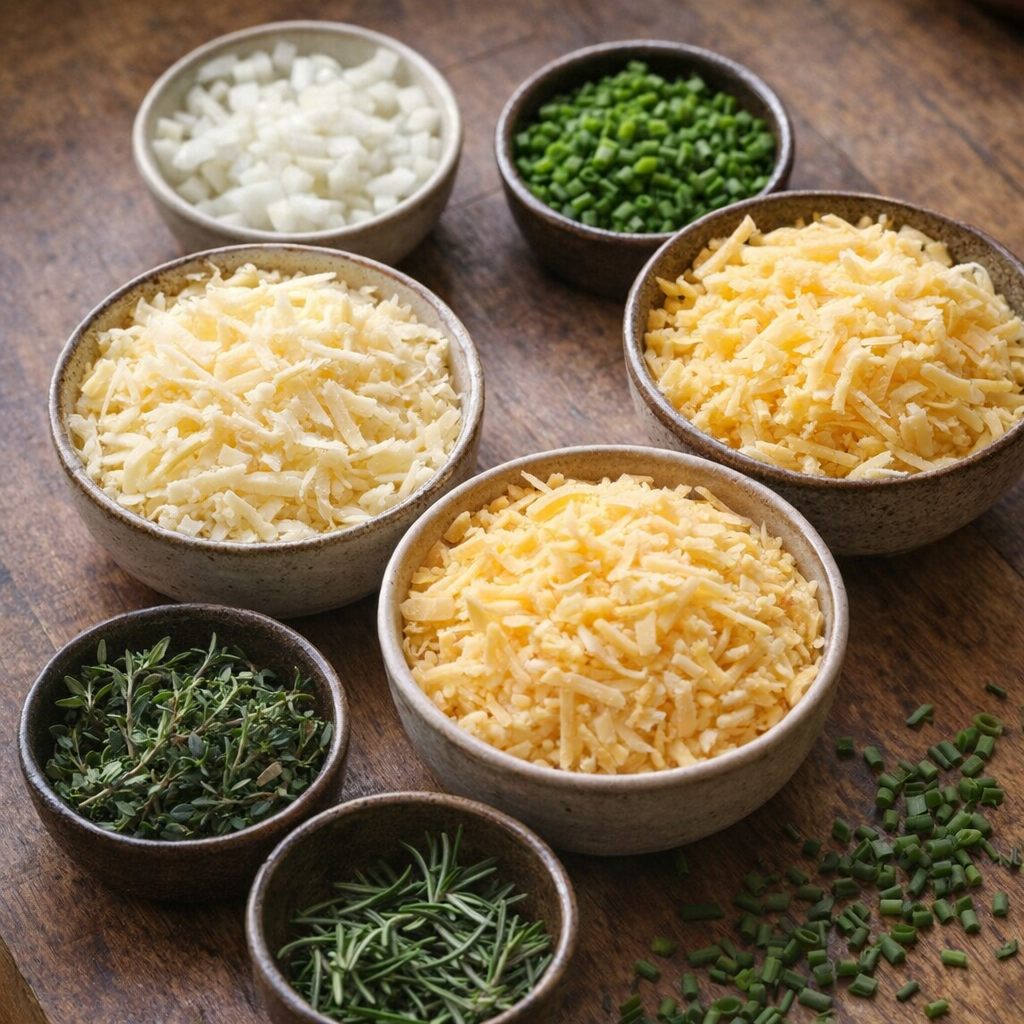 Variation ingredients including herbs and different cheeses