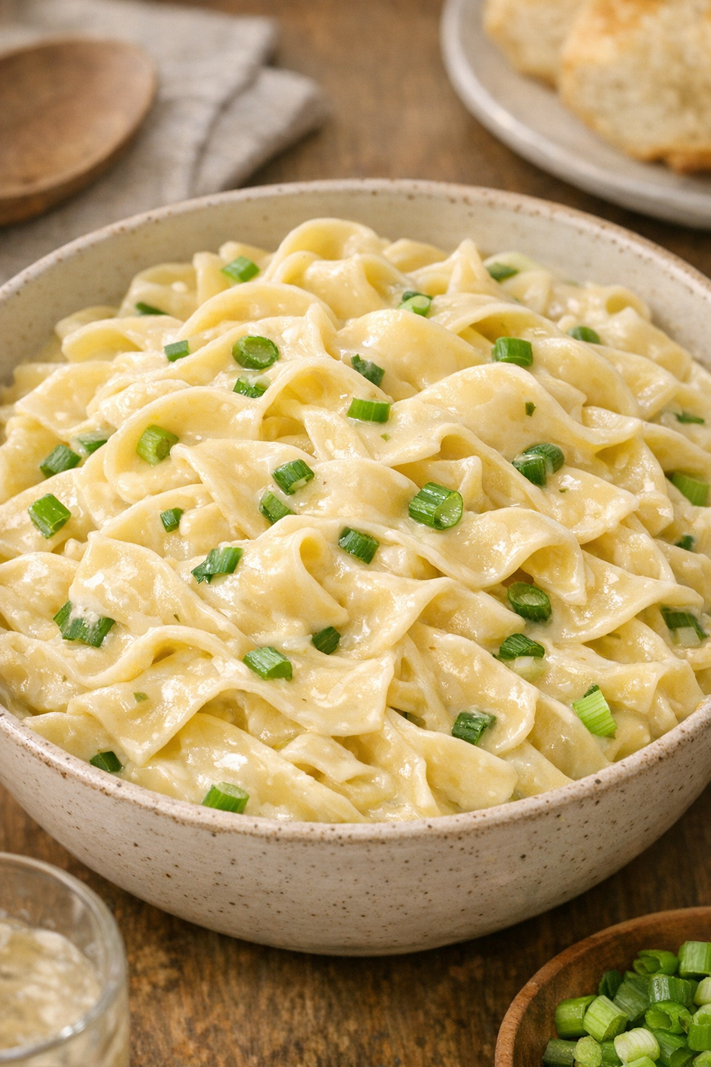 Creamier version of Amish scallion noodles