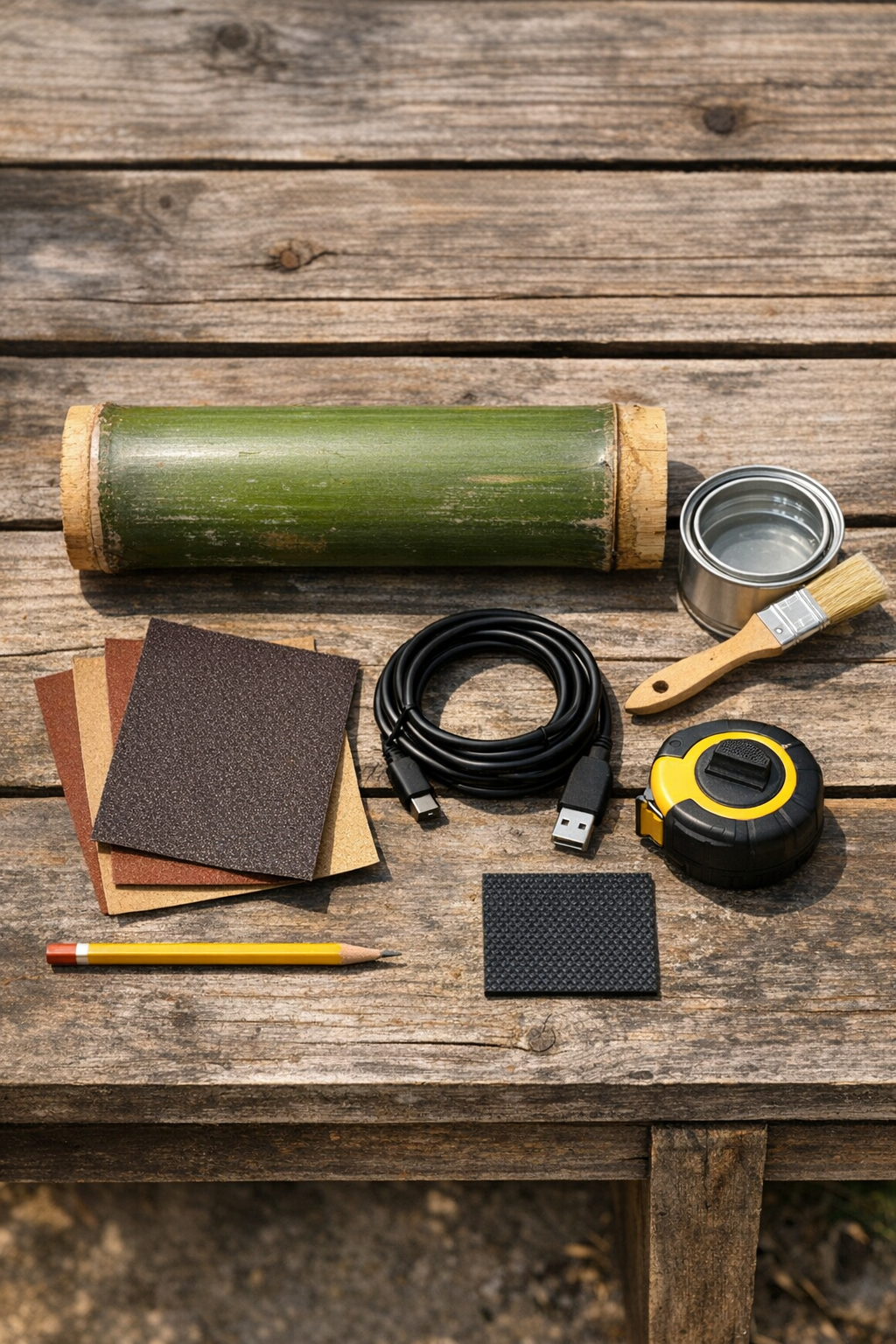 Materials for making a bamboo outdoor charging dock