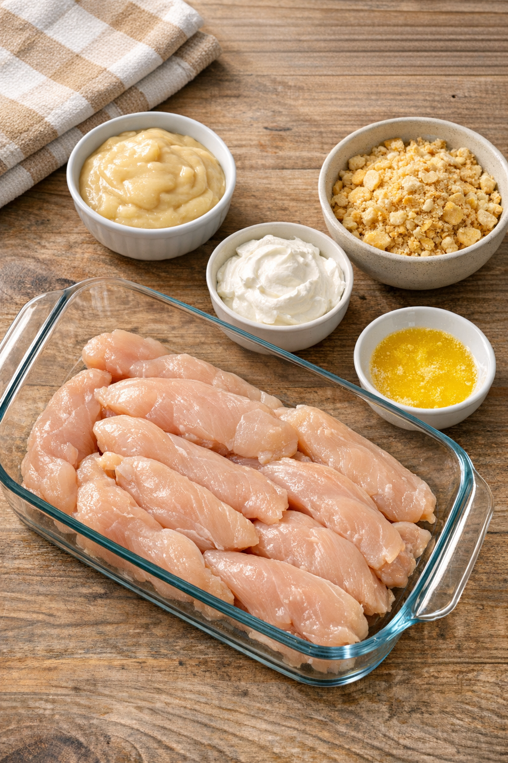 Main ingredients for summer camp chicken
