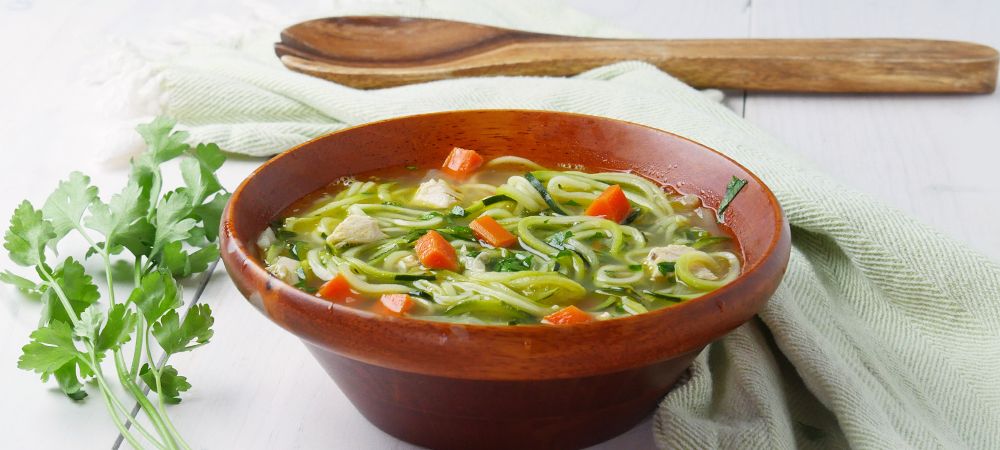 Low-carb Chicken Zoodle Soup Recipe and Video