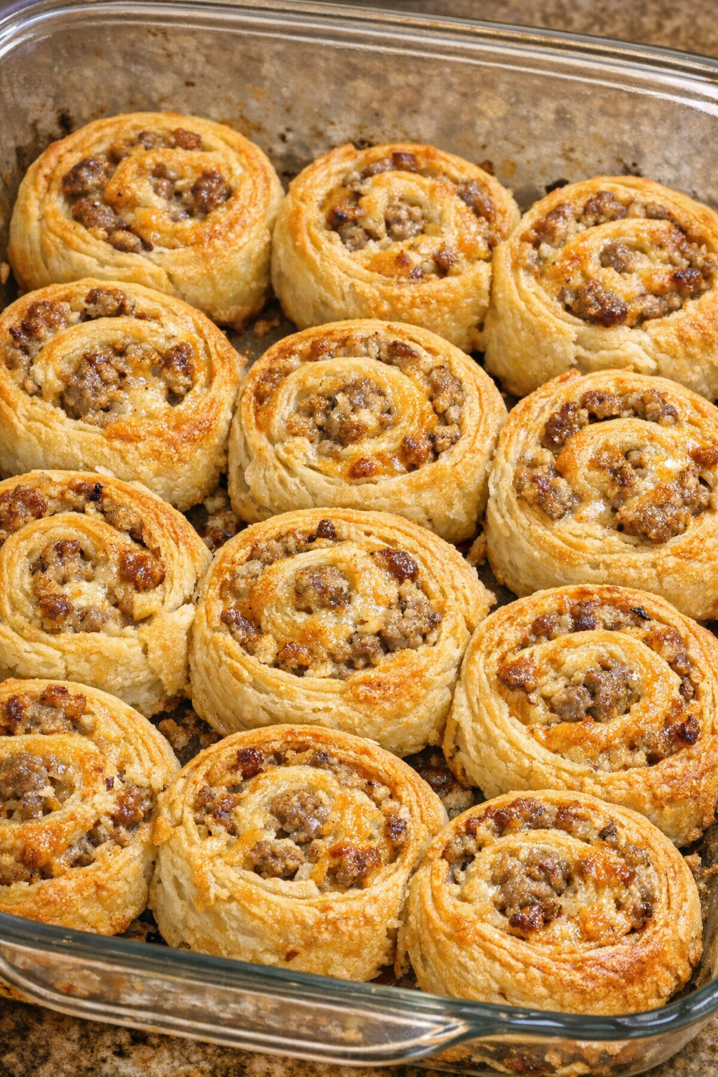 Southern sausage pinwheels fresh from the oven