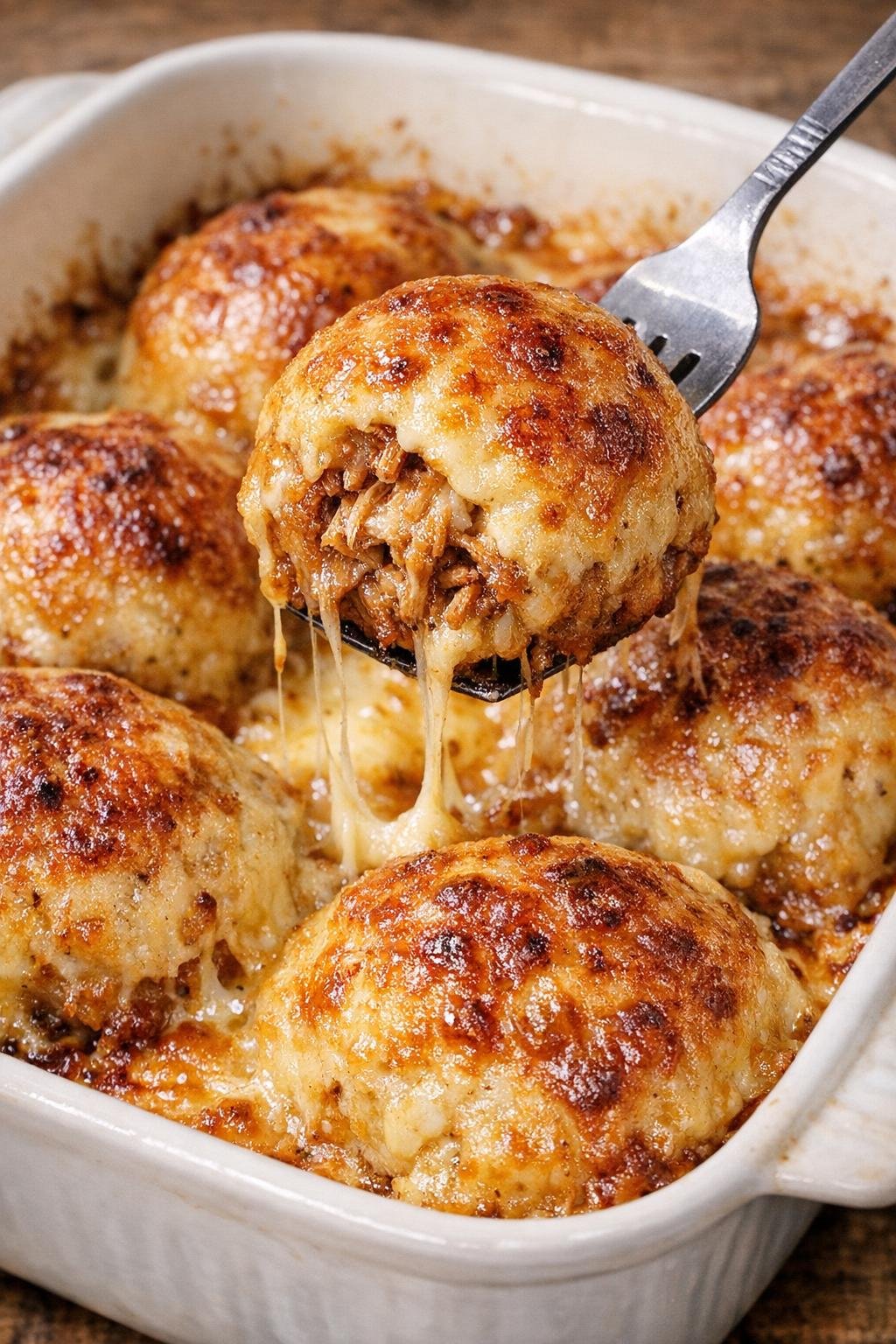 Cheesy pulled pork Radcliff bombs fresh from the dish