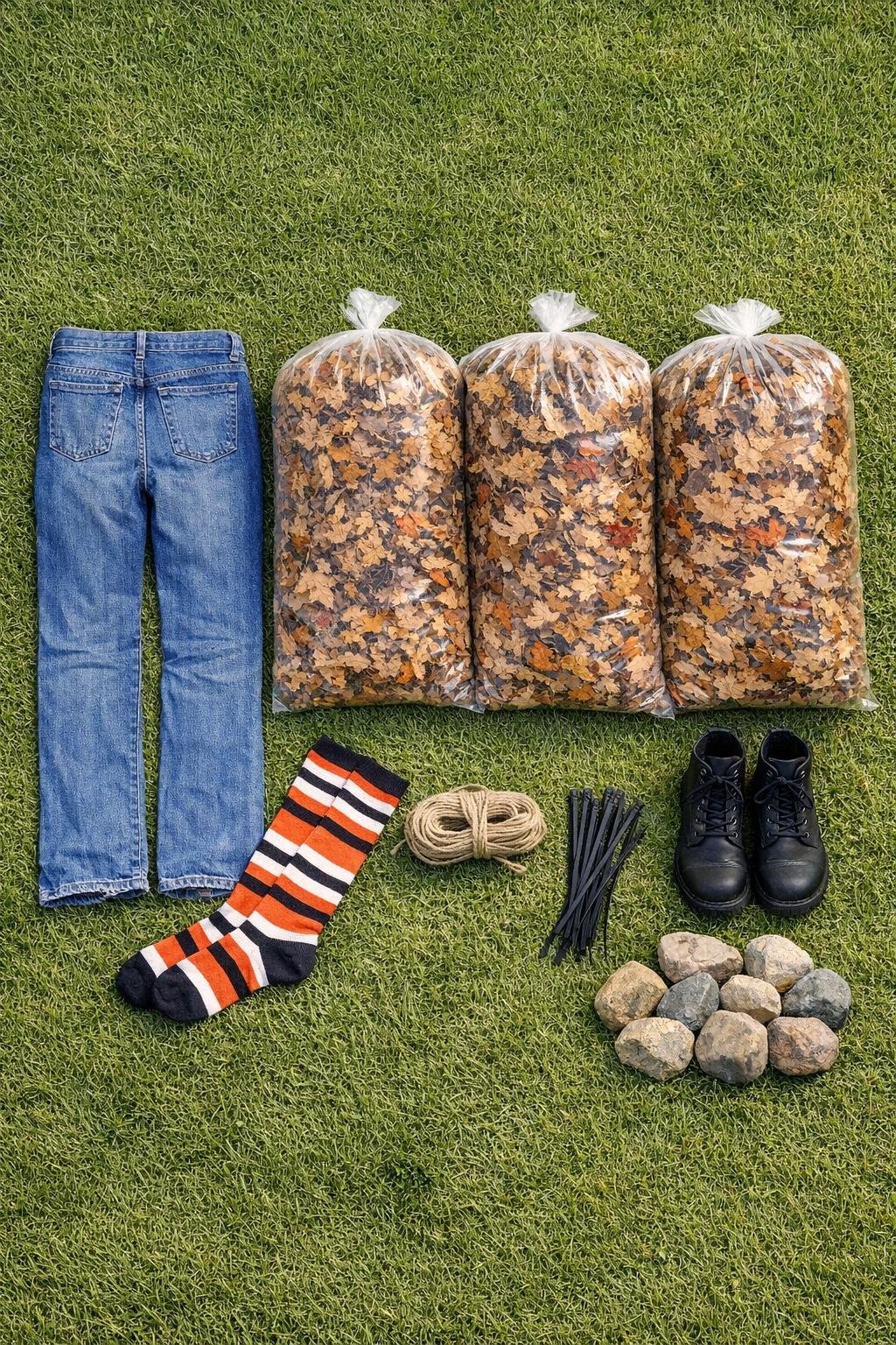 Materials laid out for making crushed witch legs