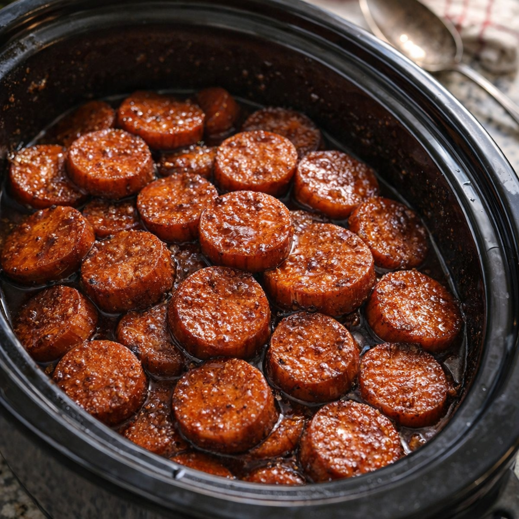 Glazed sweet potatoes in a slow cooker