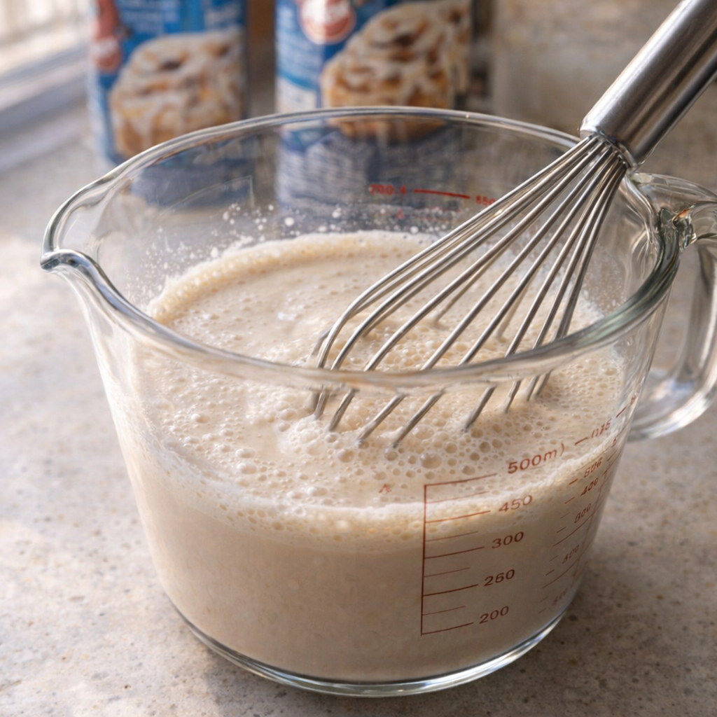 Cream and Irish cream mixture being whisked