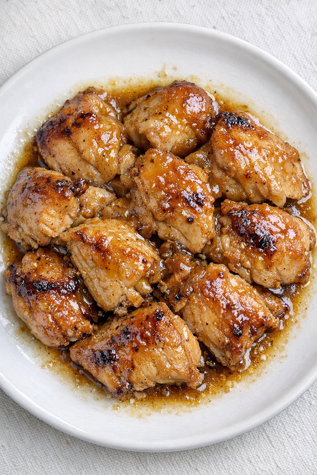 Finished Amish brown mustard chicken with golden glaze