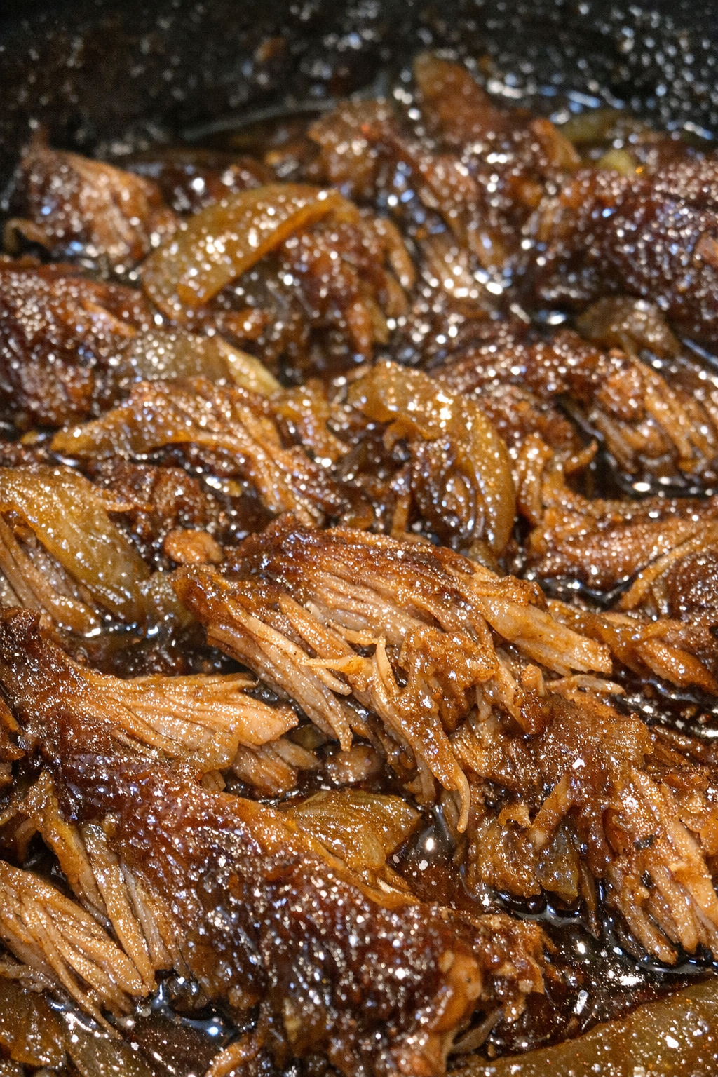 Slow-cooked pork in glossy sauce