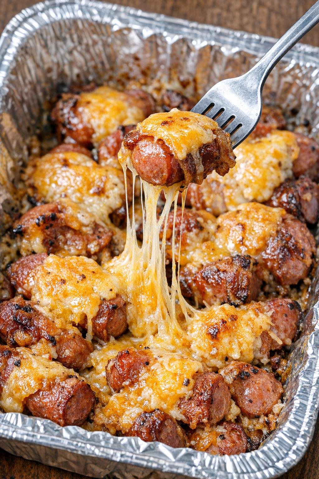 Low carb hot dog beauregard bites with melted cheddar