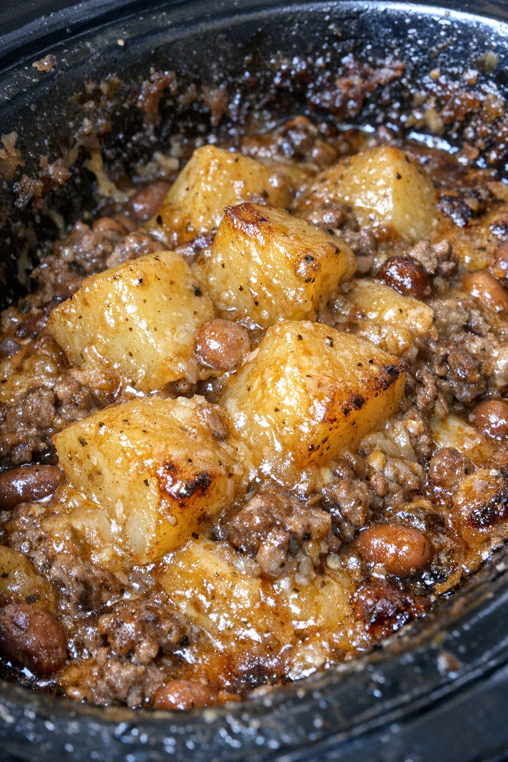 Finished slow cooker cowboy bake