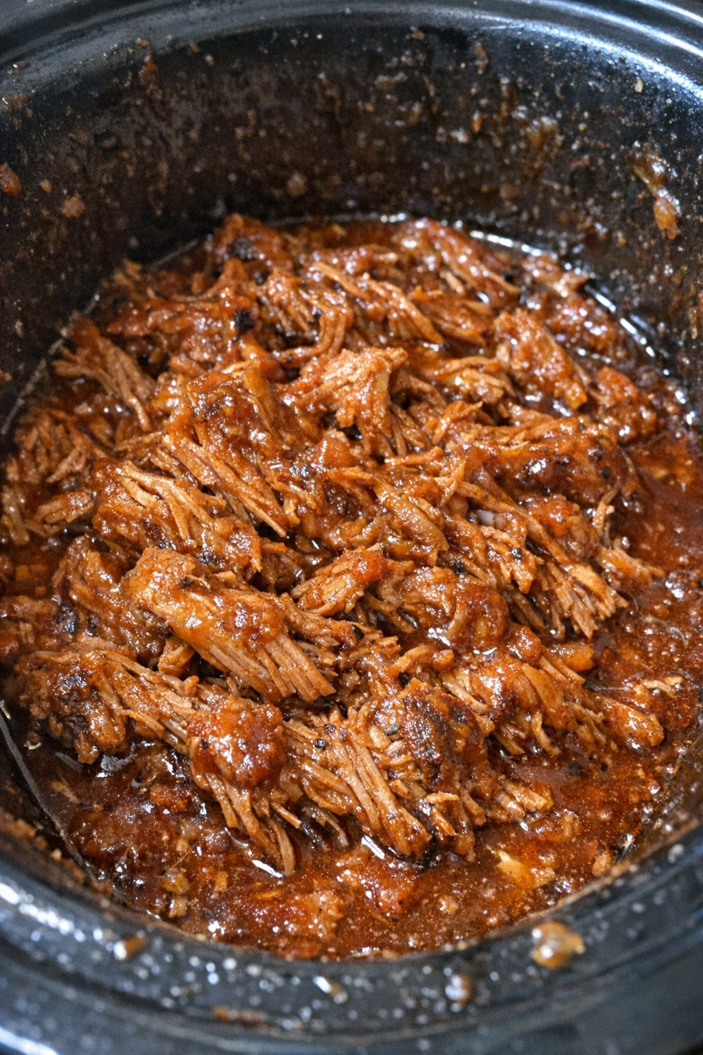 Slow cooker savory protein strings in sauce