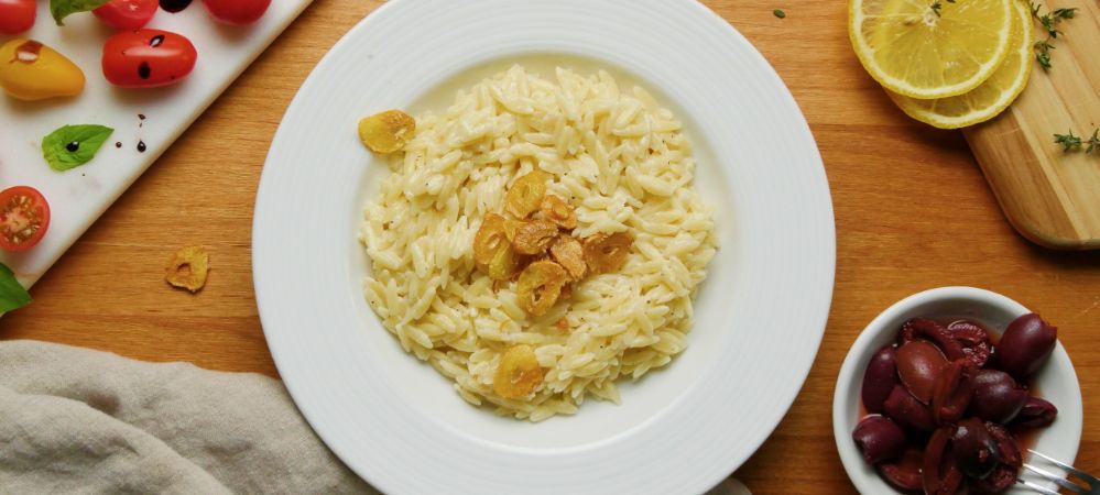 Vegetarian Garlic Parmesan Orzo Recipe and Video