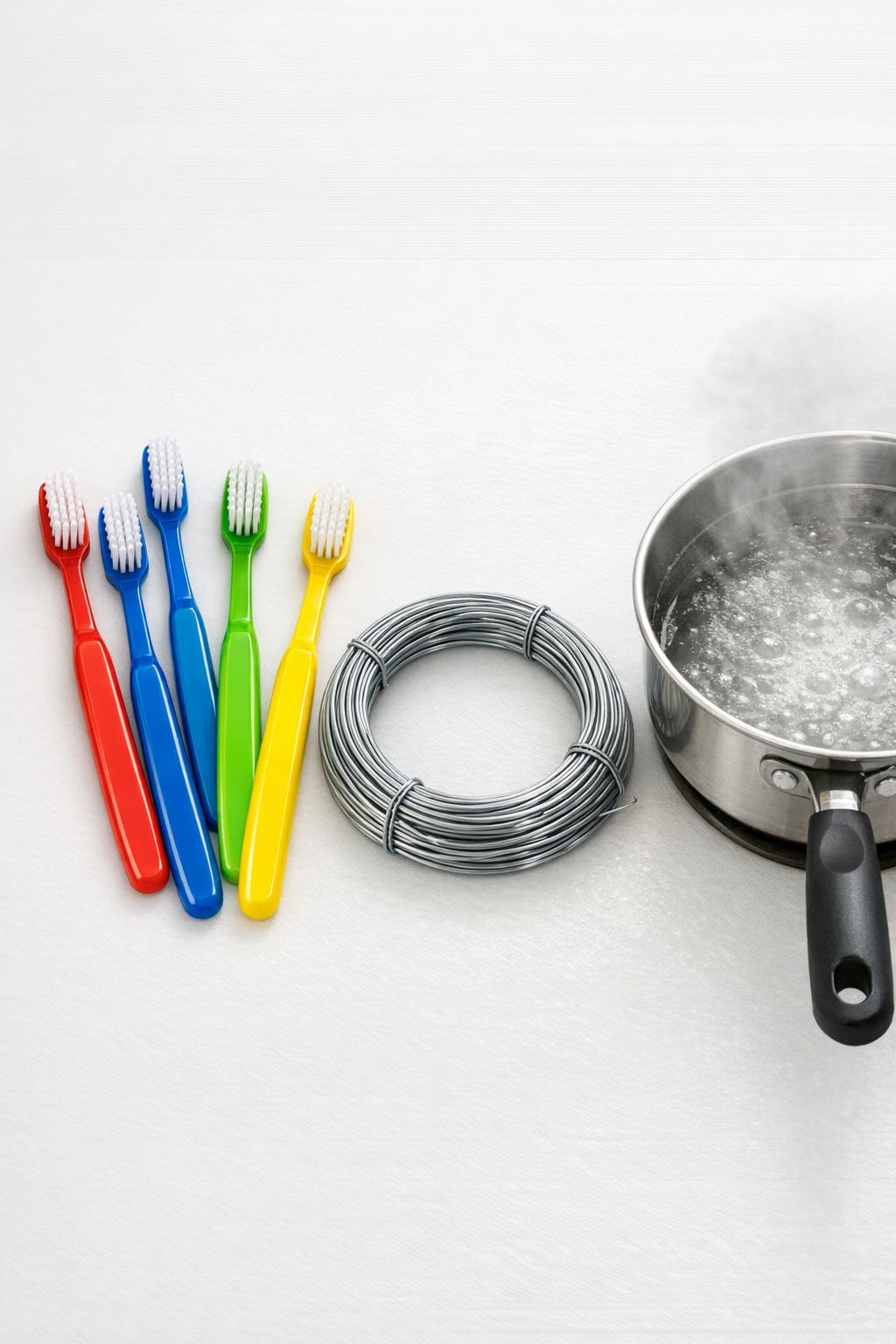 Materials for making toothbrush garden hooks