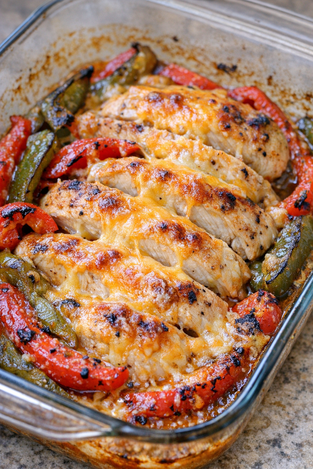 Chicken fajita bake fresh from the oven
