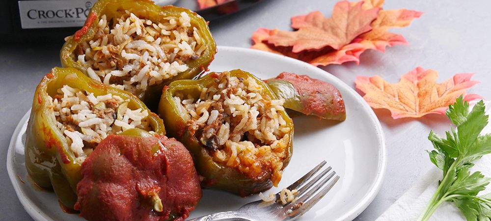Slow Cooker Stuffed Peppers Recipe and Video