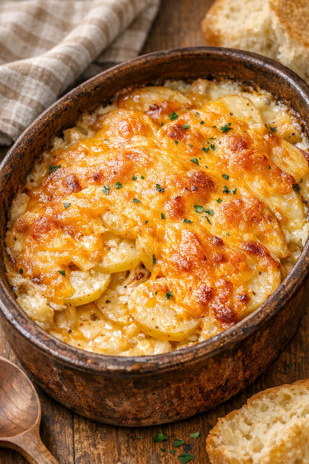 Cheesy version of slow cooker scalloped potatoes