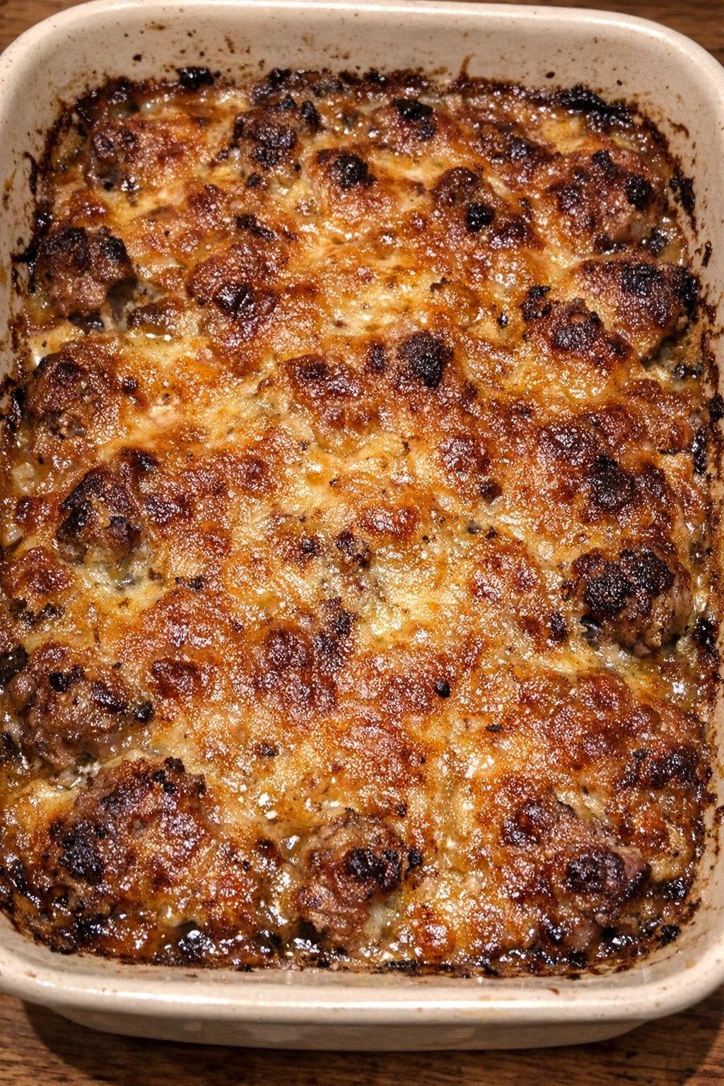 Bubbling baked casserole with caramelized golden crust