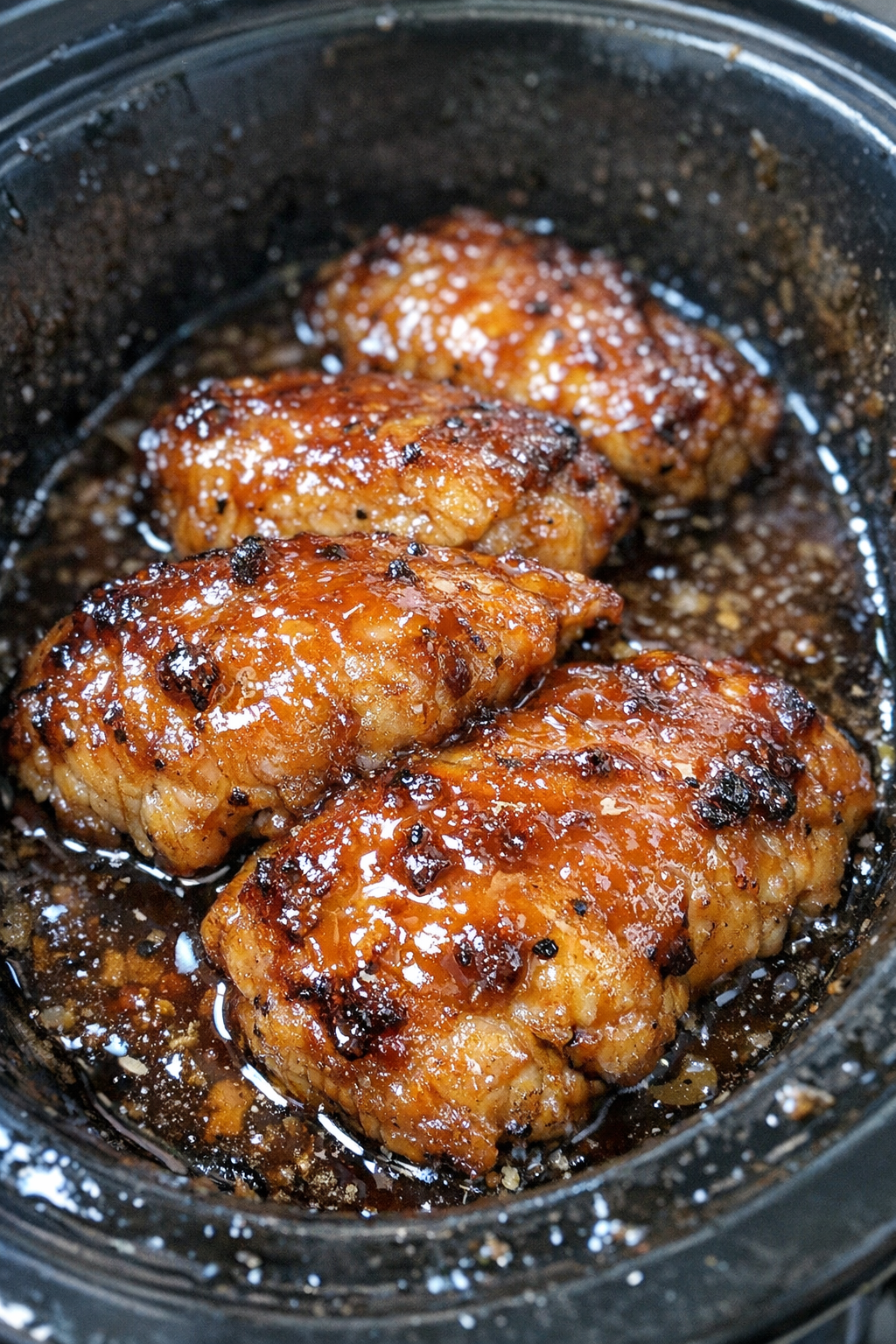 Finished slow cooker glazed cutlets