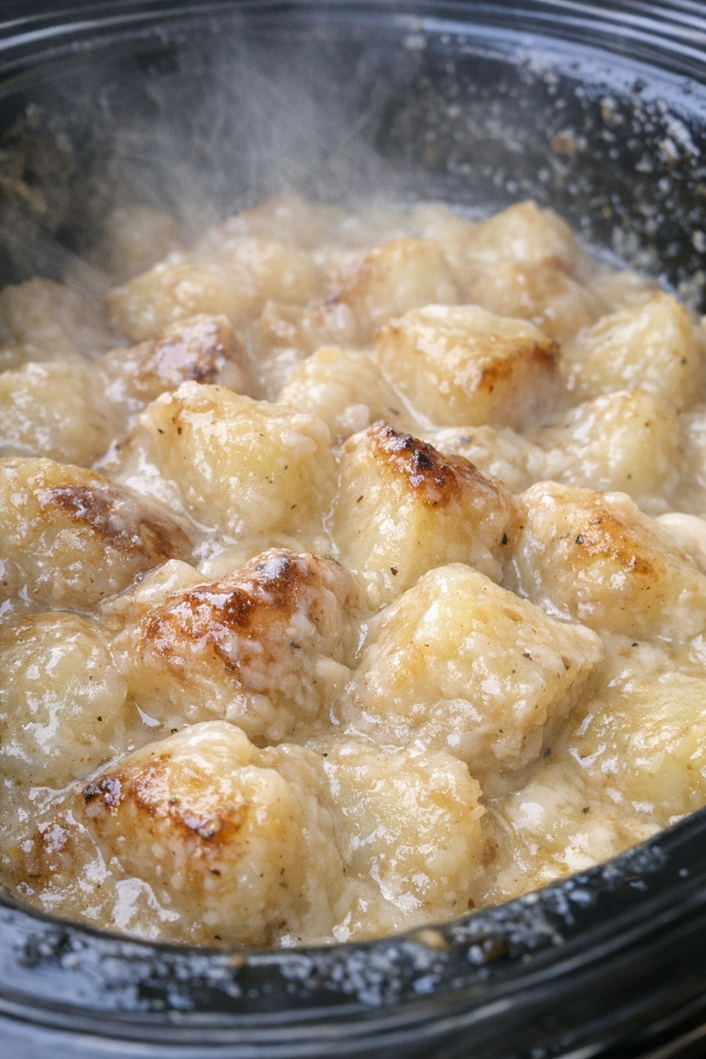 Creamy caramelized slow cooker potato side dish