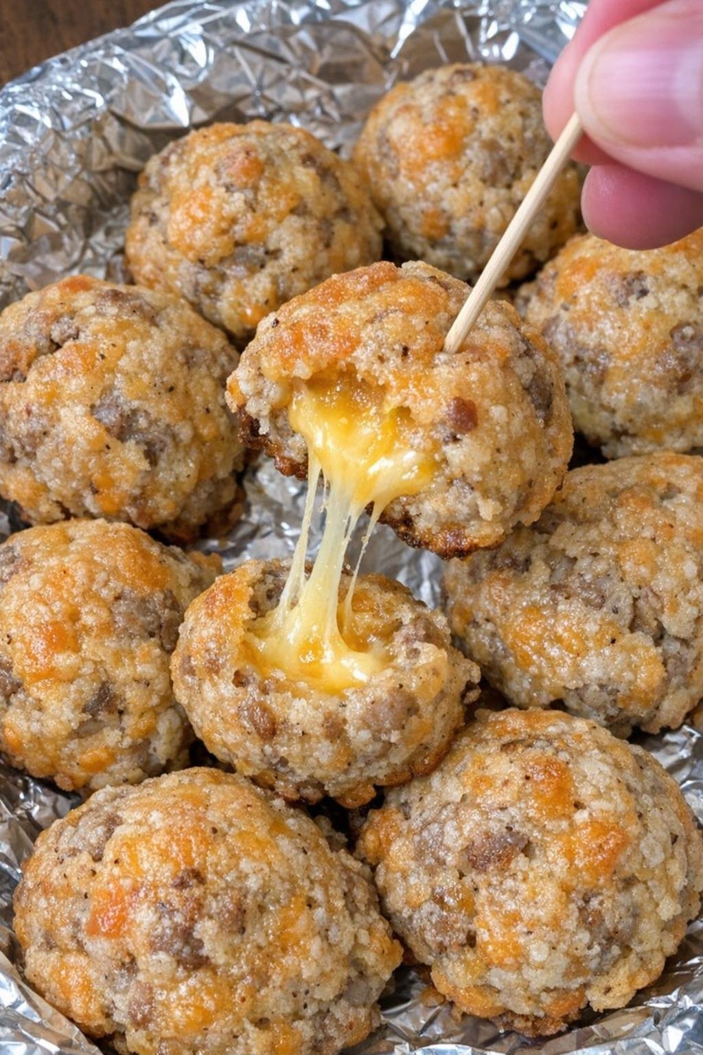 Cheese winslow balls with a gooey center