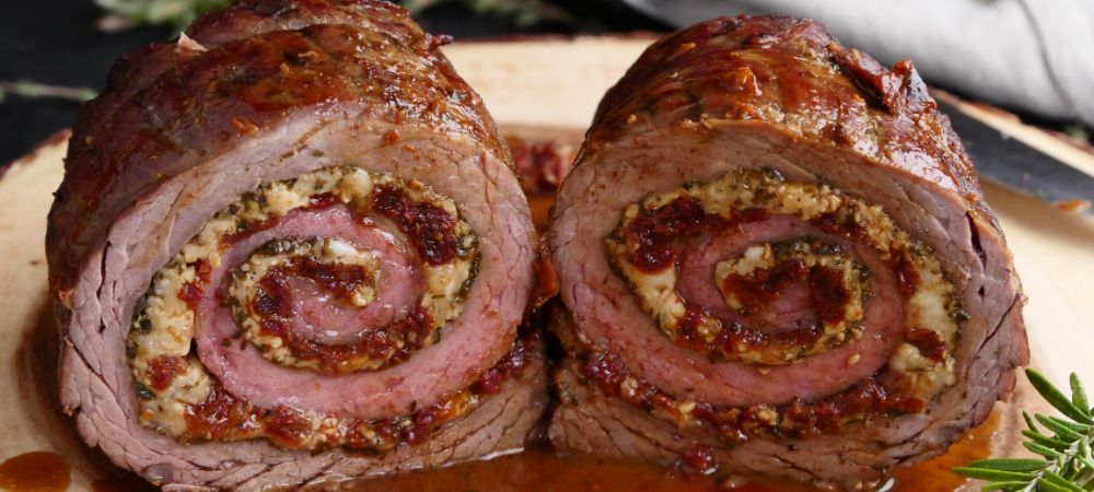 Baked Stuffed Flank Steak  Recipe and Video