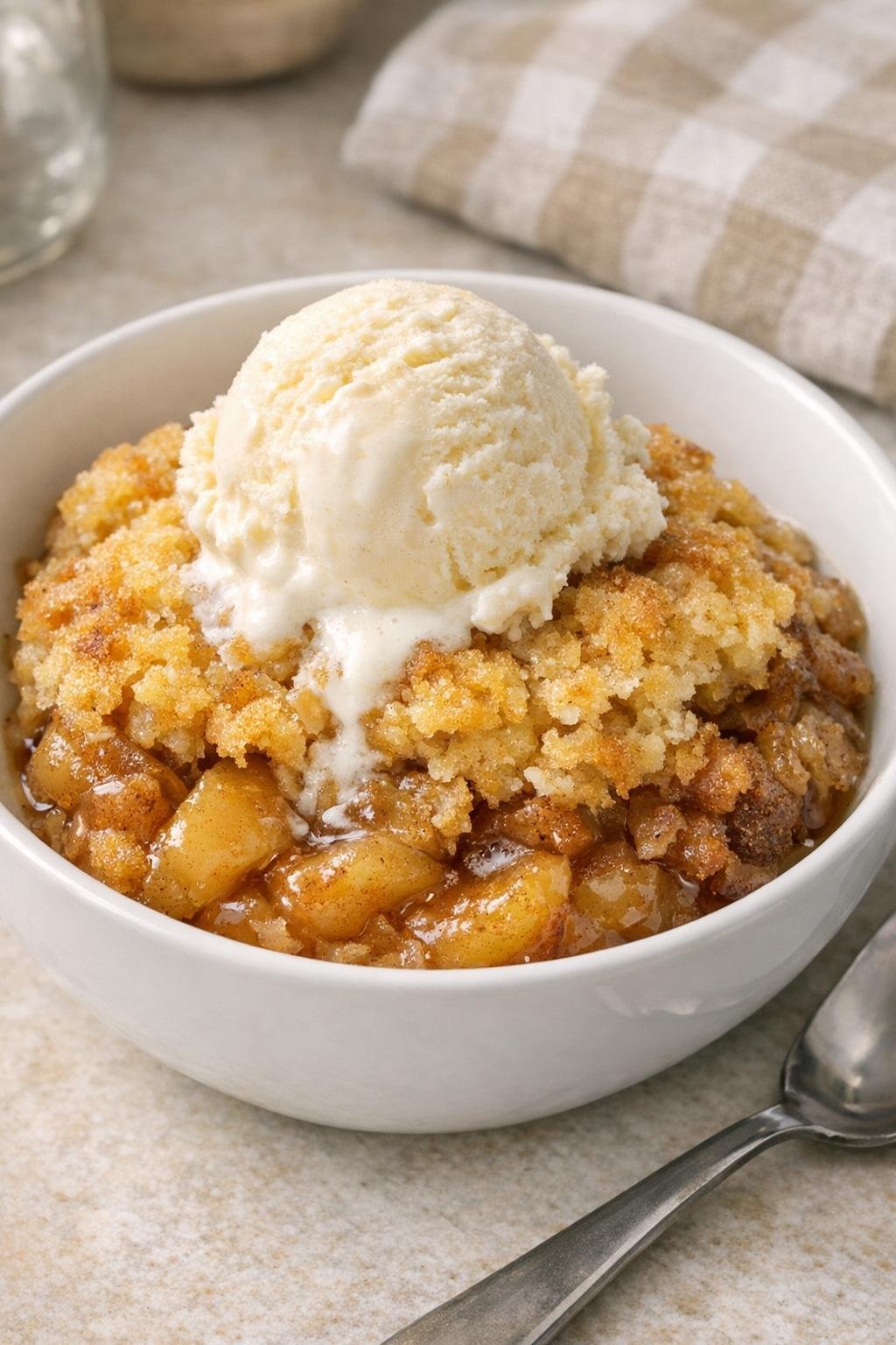 Finished slow cooker apple dump cake