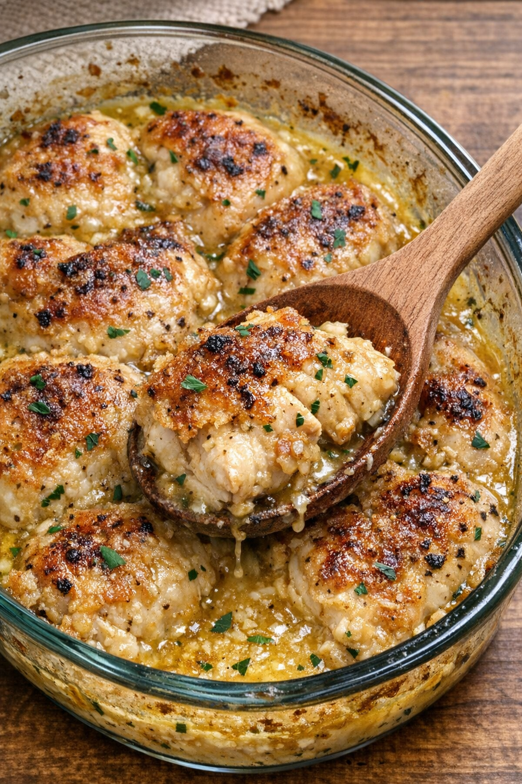 Finished chicken casserole with golden sauce