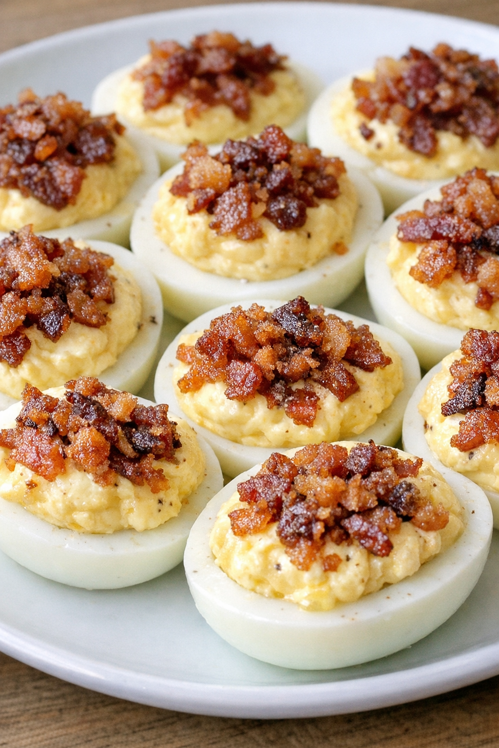 Low carb 4-ingredient bacon egg bites on a white plate