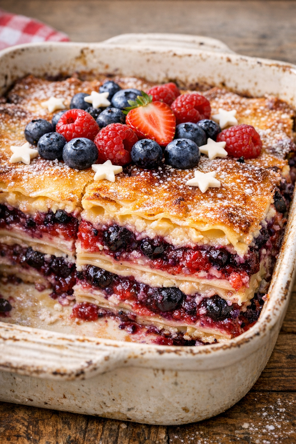 Dessert variation with mixed berry filling
