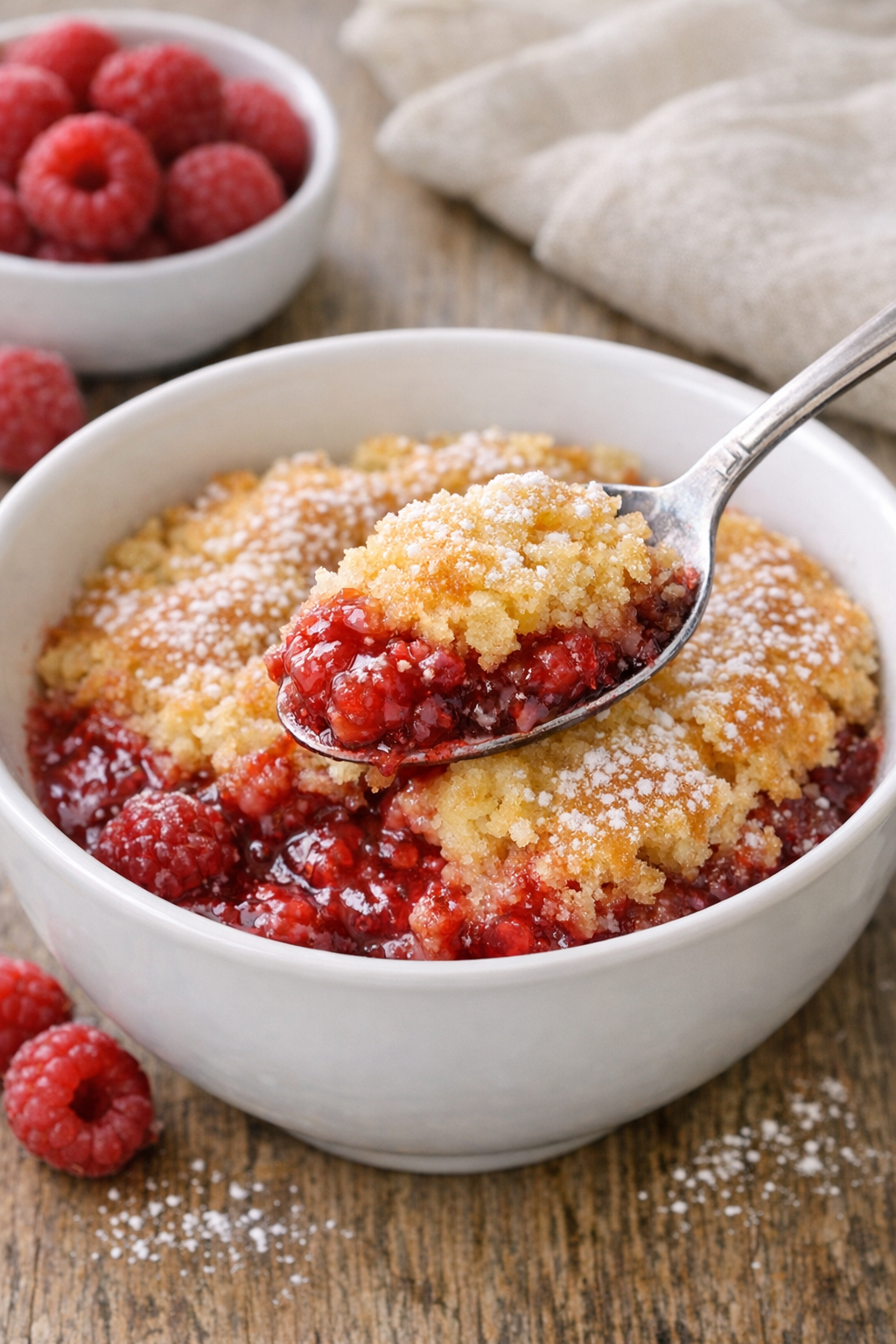 Finished raspberry slow cooker dessert