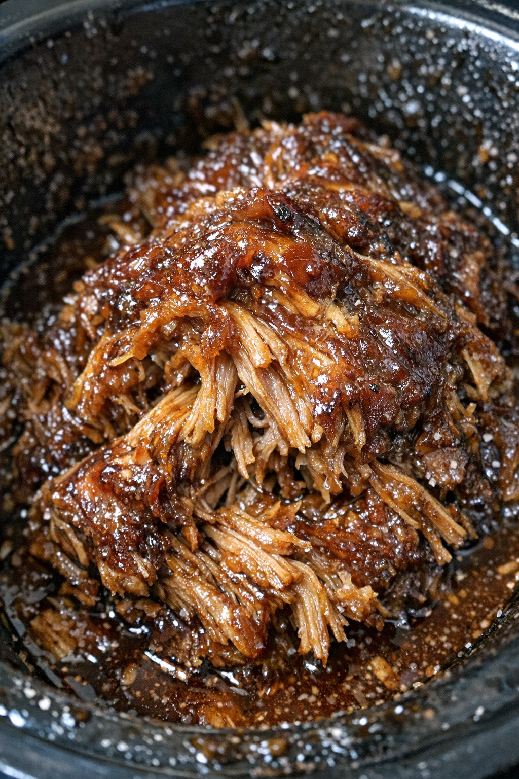 Slow cooker glazed pulled meat