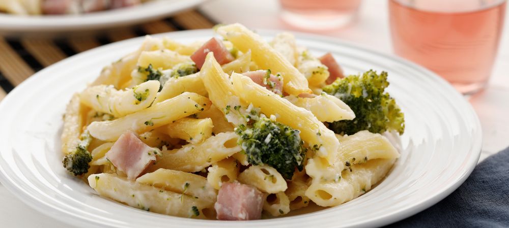 Cheesy Ham And Broccoli Baked Pasta Casserole Recipe and Video