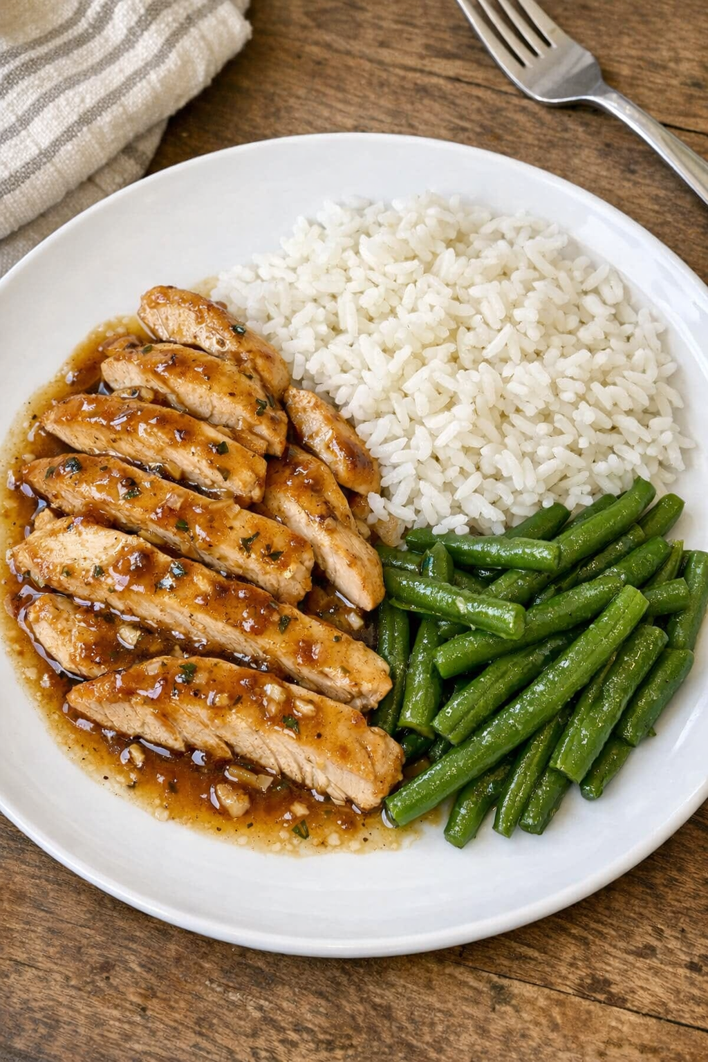 Finished plated oven chicken with sauce