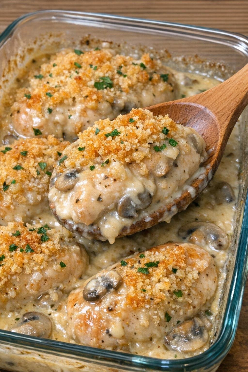 Chicken royale in creamy mushroom sauce