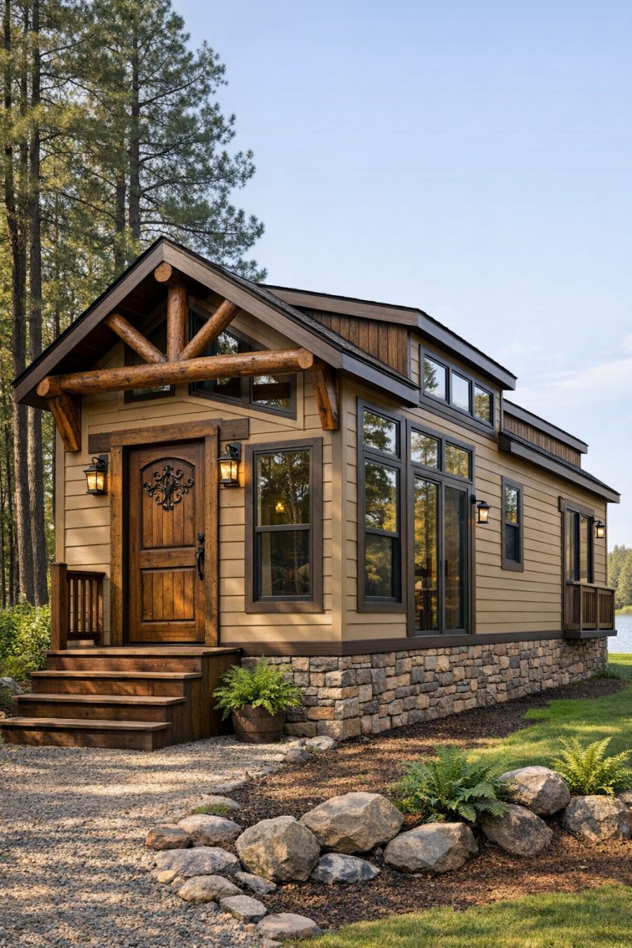 Unique Park Model Rv Step inside this warm tan lodge-inspired park model RV detailed with ...