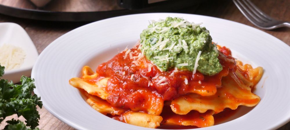 Slow Cooker Butternut Squash Ravioli With Kale Pesto Recipe and Video