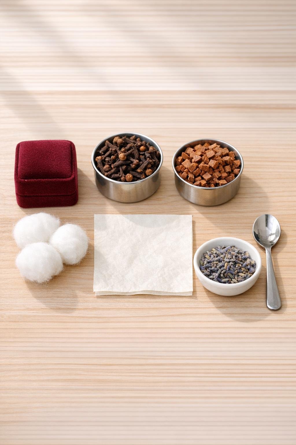 Materials for making a velvet ring box ring holder