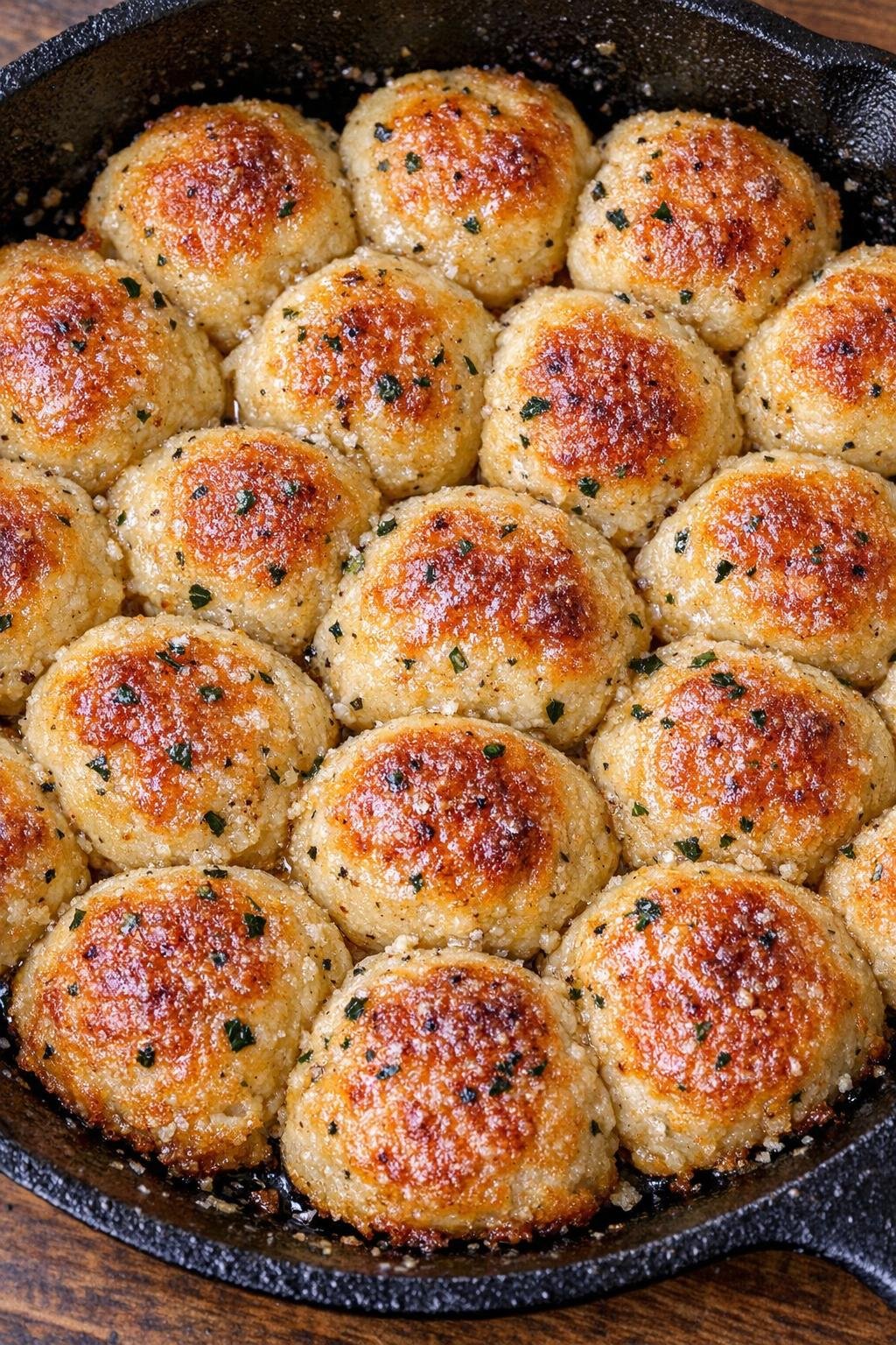 Southern 3-ingredient golden biscuit bites in a cast iron skillet
